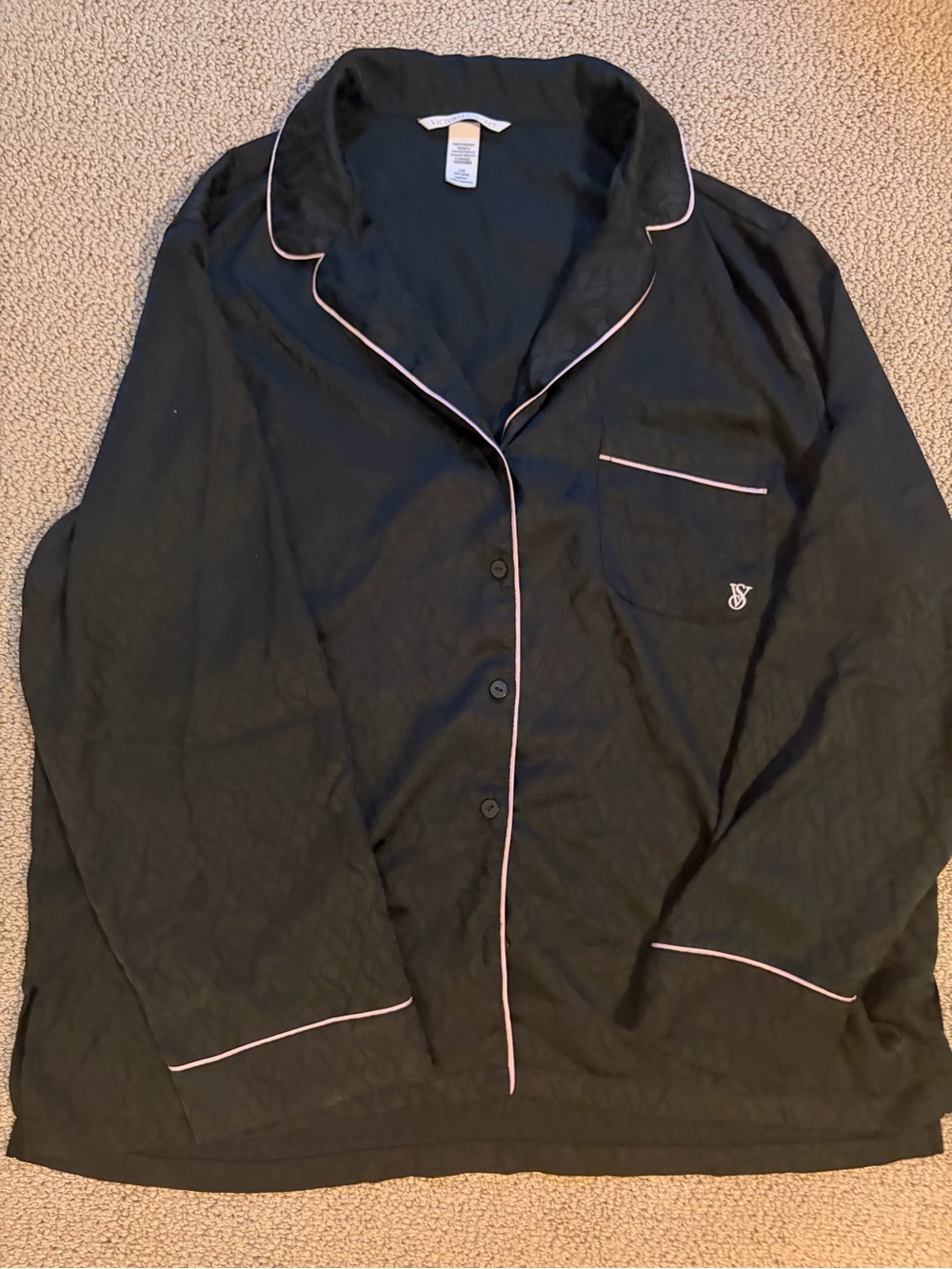 Victoria's Secret Black Sleep Top with Logo Tag